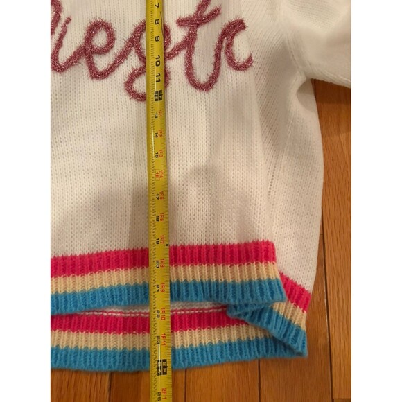 BIBI FIESTA METALLIC LETTER SHORT PUFF SLEEVE SWEATER - Picture 7 of 8